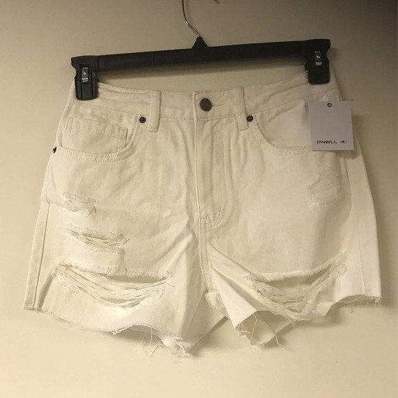 O’NEILL Women's Angus White Denim Shorts, Size 27 - Picture 6 of 6
